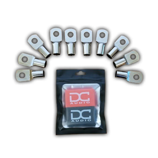 DC Audio 1/0 Gauge Tinned Copper Ring Terminals w/ Heat Shrink Tubing - 10 Pack