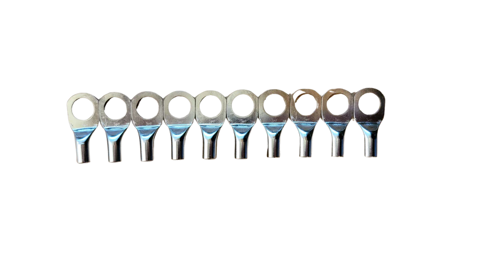 DC Audio 8AWG-10mm Holes Tinned Copper Ring Terminals w/ Heat Shrink Tubing - 10 Pack