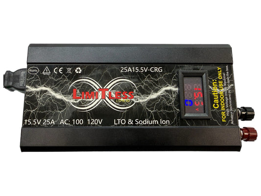 Limitless Lithium 25A 15.5V Charger / Power Supply with LED Screen