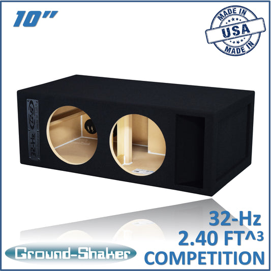 BLACK 10" 30-Hz DUAL COMPETITION PORTED SUB BOX