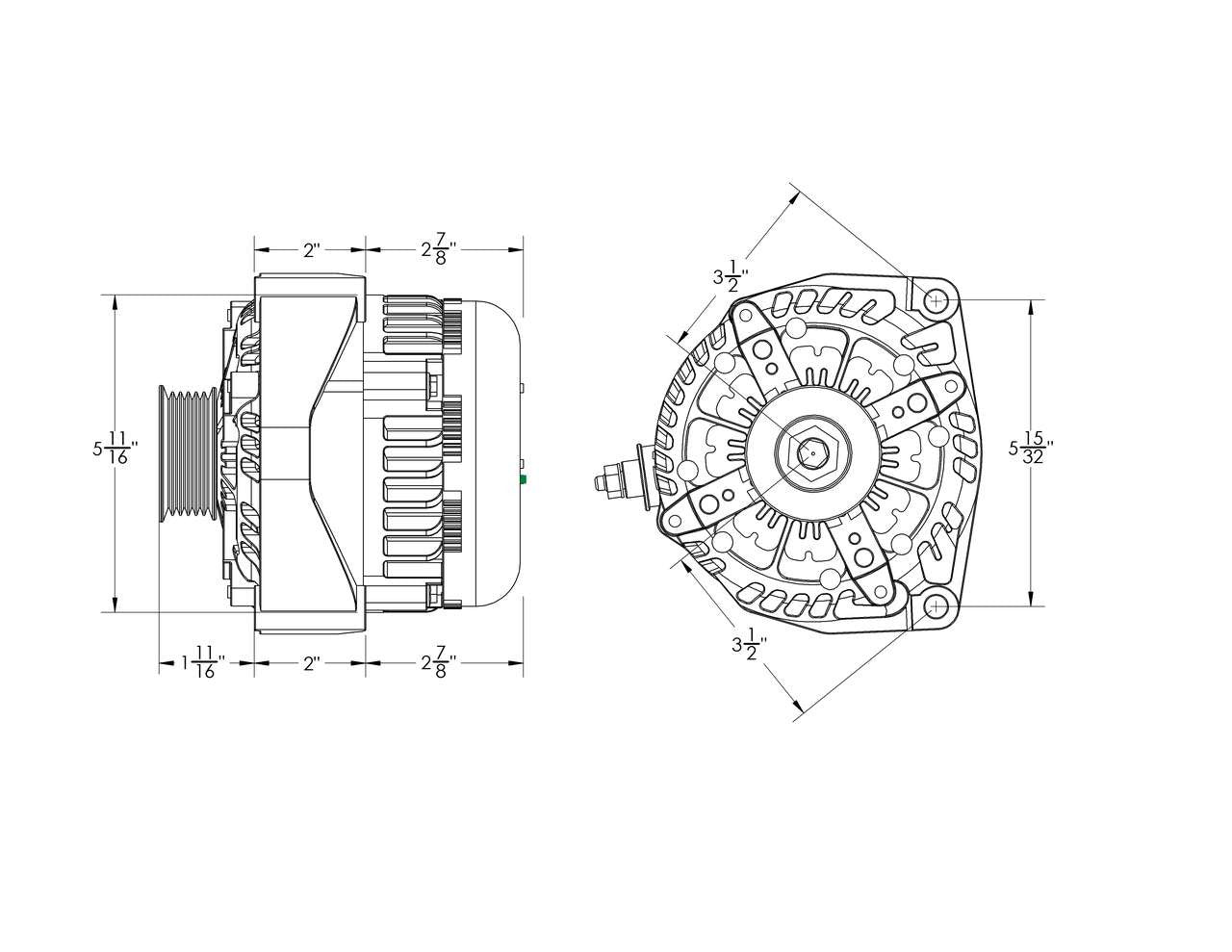 370 Amp BLACK Billet Alternator for 14-18 GM Truck
