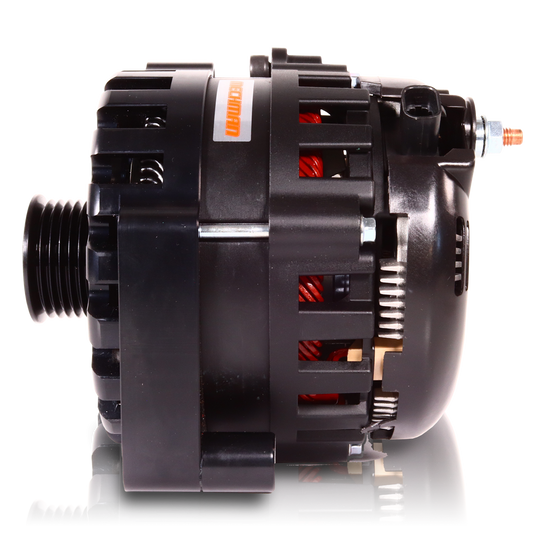 Chevy Truck-SUV 2005-2013 Large Case Billet Alternator E Series 370 Amp Black