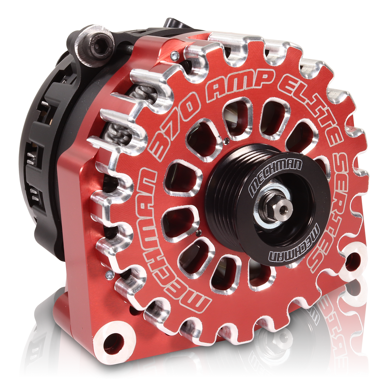 Chevy Truck-SUV 1996-2004 Large Case Billet Alternator E Series 370 Amp Red