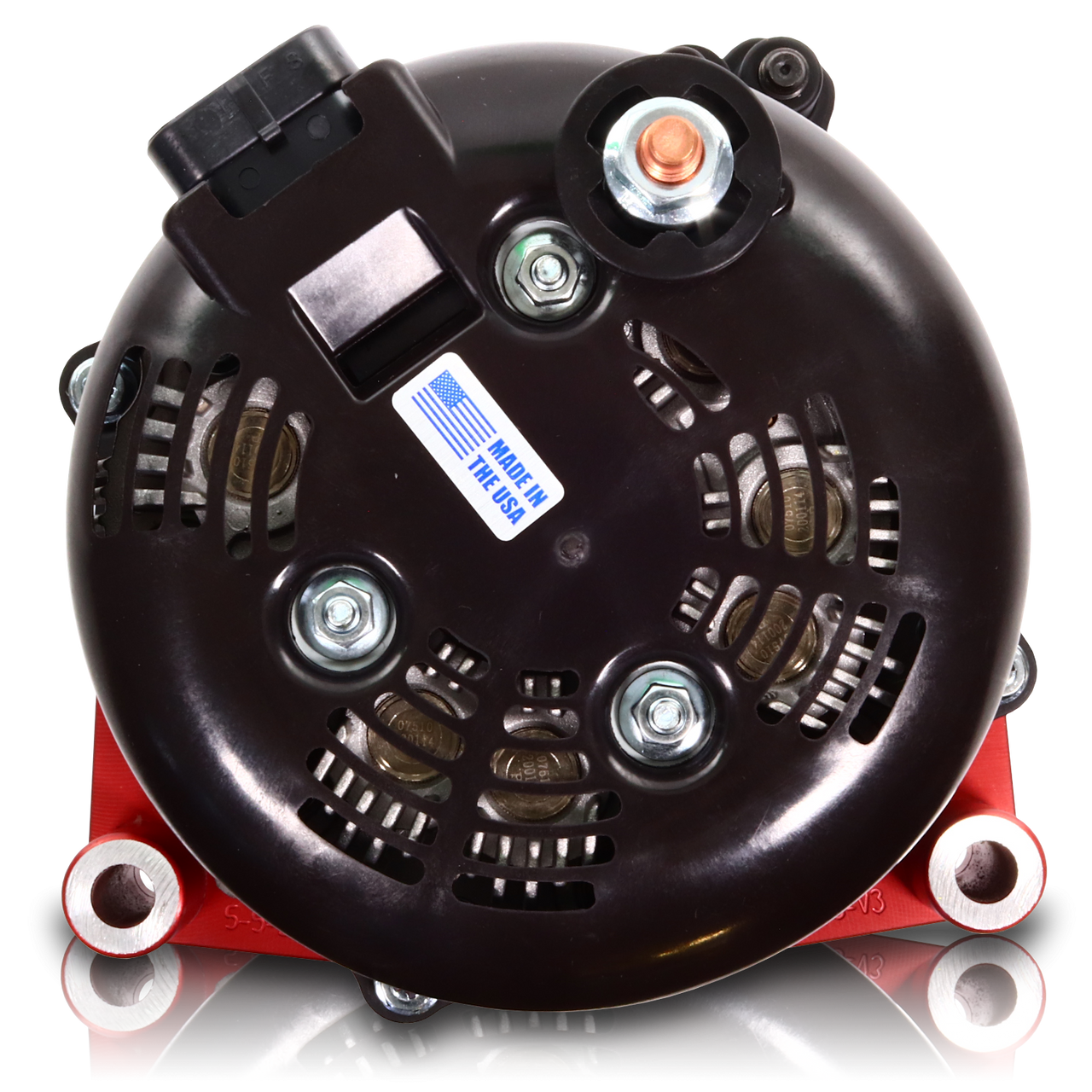 Chevy Truck-SUV 1996-2004 Large Case Billet Alternator E Series 370 Amp Red