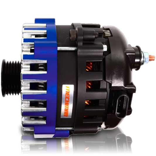 Cadillac Escalade 1999-2004 Large Case Billet Alternator E Series 400 Amp Dark Blue