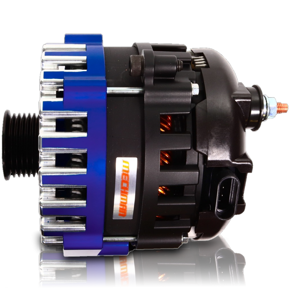 Astro Van 1996-2005 Large Case Billet Alternator E Series 400 Amp Dark Blue