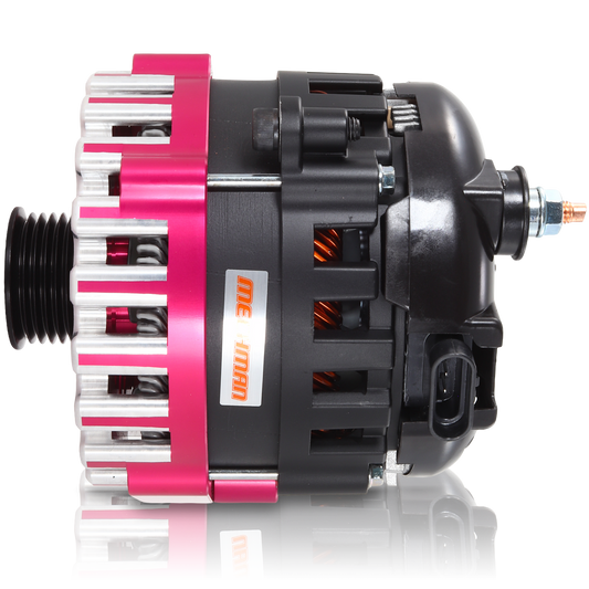 Cadillac Escalade 1999-2004 Large Case Billet Alternator E Series 400 Amp Pink