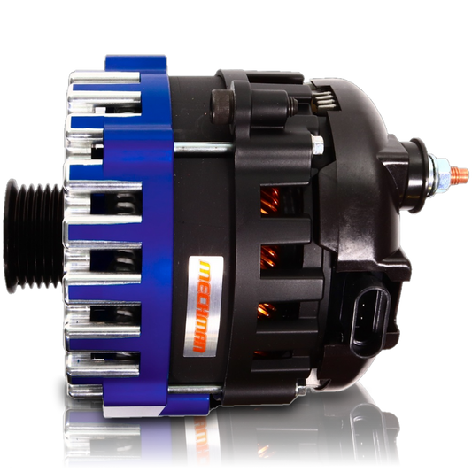 Cadillac Escalade 2005-2013 Large Case Billet Alternator E Series 400 Amp Dark Blue