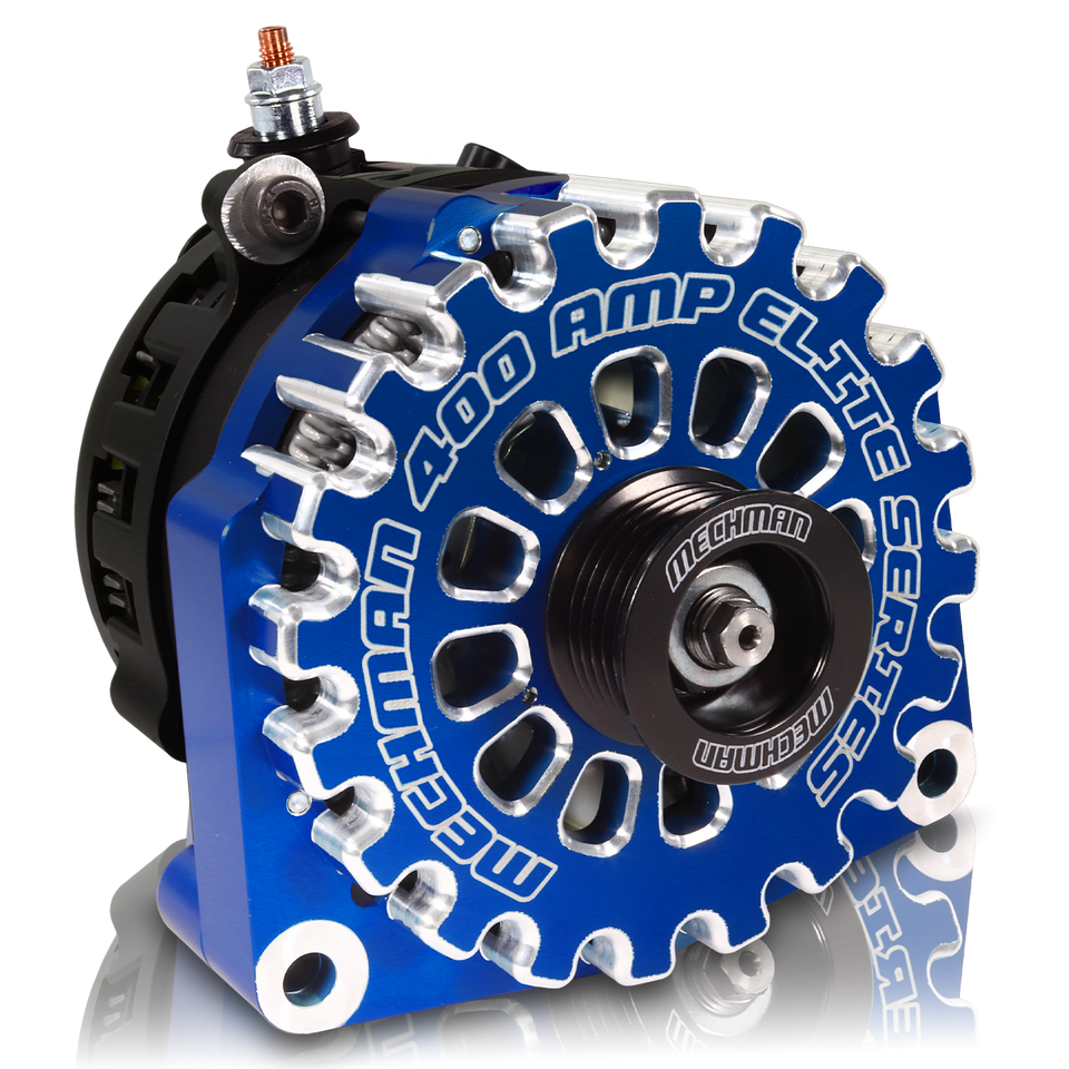 GM Truck 6.6L Diesel 400a Billet Alternator Side Output stud Dark Blue