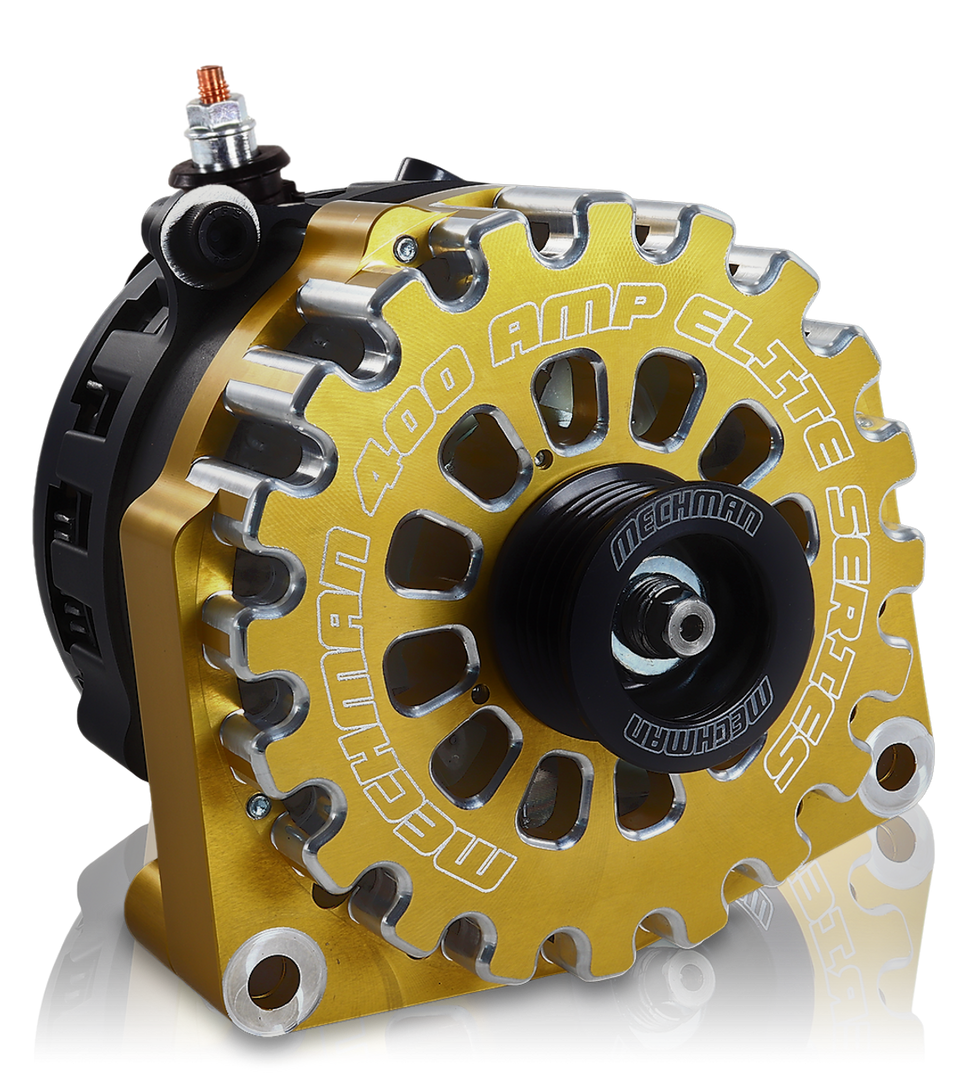 GM Truck 6.6L Diesel 400a Billet Alternator Side Output stud Gold