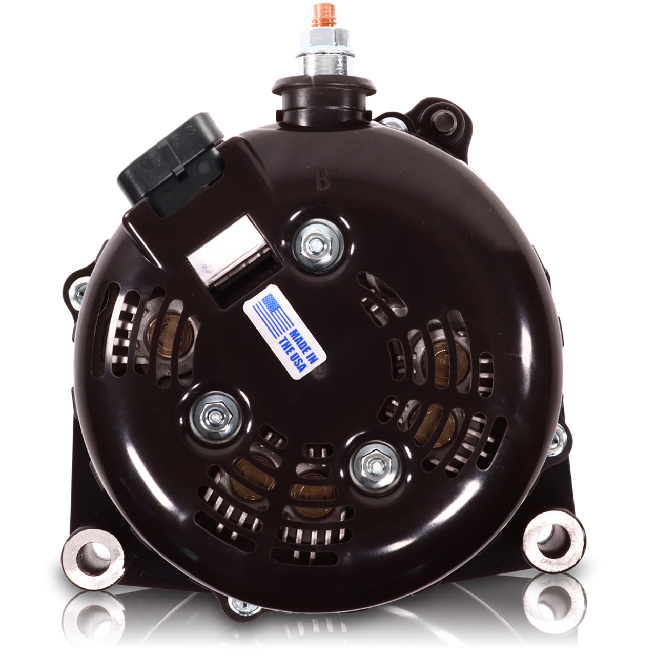GM Truck 6.6L Diesel 400a Billet Alternator Side Output stud Purple