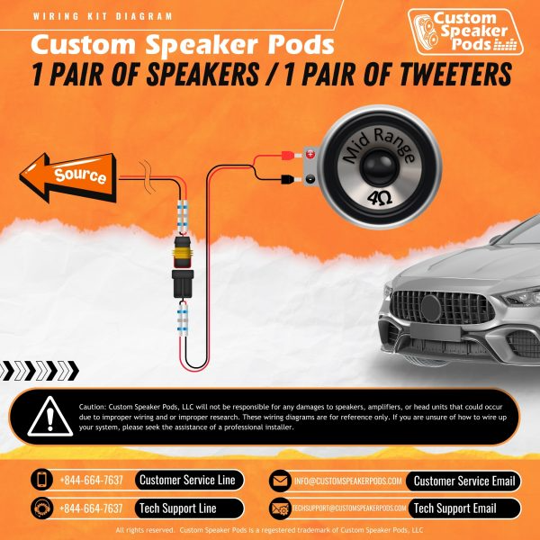 Single 3.5″ Speaker Pods for the A-Pillar of a 00-06 GM Full Size Truck/SUV