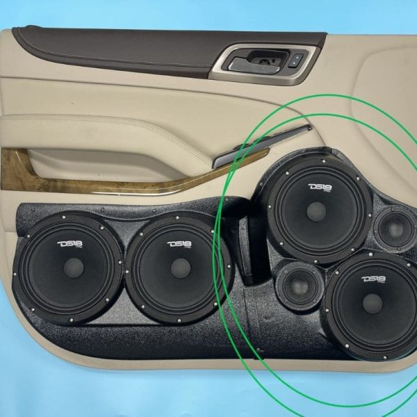 Dual 8″ and Dual 3.5″ Speaker Pods for the Front Door of a 15-20 GM Full Size SUV