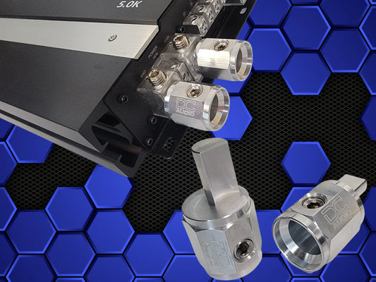 DC Audio 2/0 to 1/0 Wire Reducers for Amplifiers Aluminum