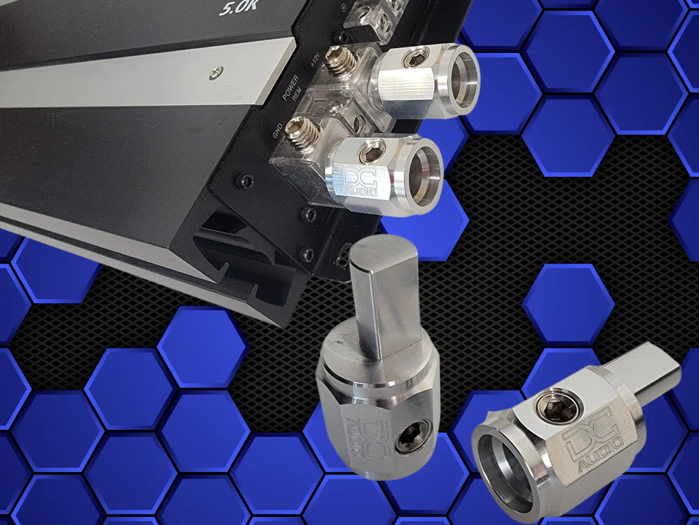 DC Audio 1/0 to 1/0 Wire ends for Amplifiers Aluminum