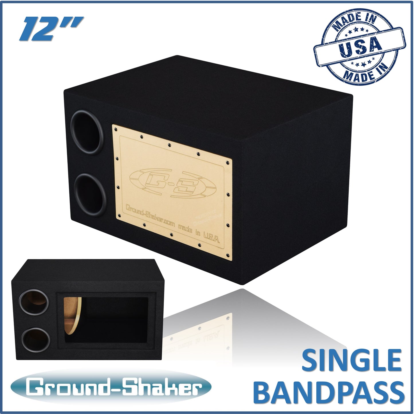BLACK 12" SINGLE BANDPASS SUB BOX