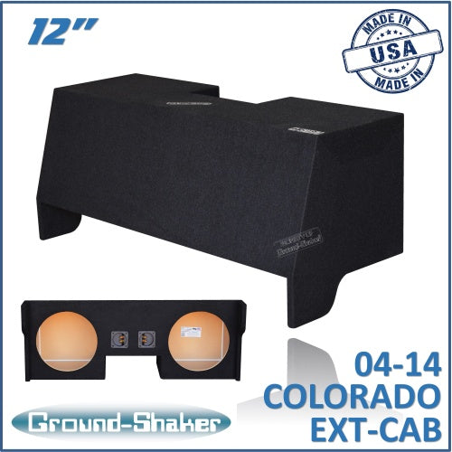 BLACK 12" DUAL SEALED SUB BOX, FITS 04-14 CHEVY COLORADO EXT-CAB