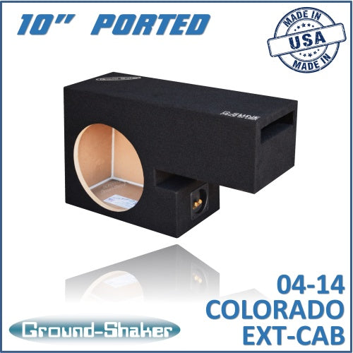 BLACK 10" SINGLE PORTED SUB BOX, FITS 04-14 CHEVY COLORADO EXT-CAB