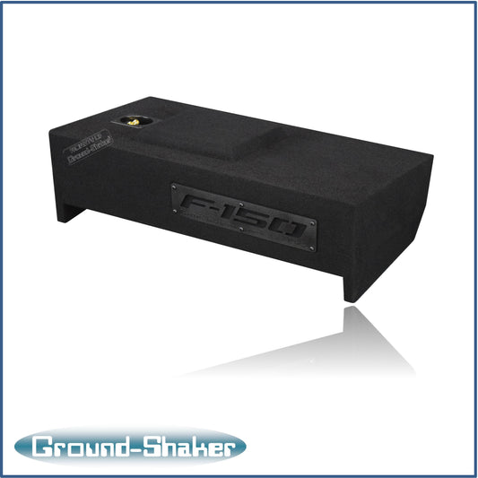 BLACK 10" SINGLE SEALED SOLOBARIC SUB BOX, FITS 09-24 FORD F-150 CREW-CAB