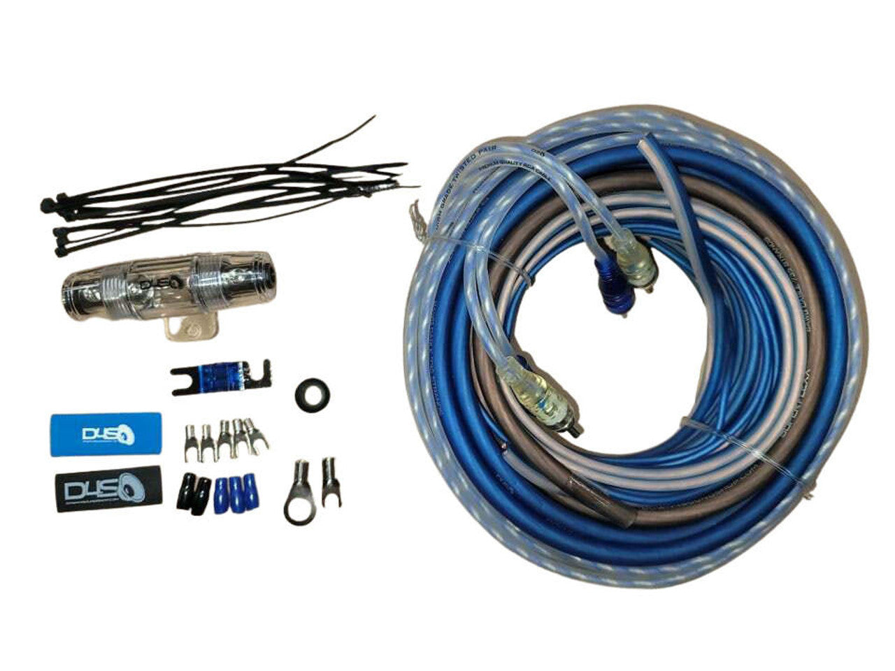 DOWN4SOUND 8 GAUGE CCA AMPLIFIER INSTALL KIT ( BLUE/BLACK )