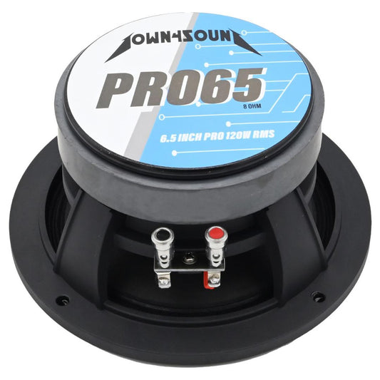 DOWN4SOUND D4S-PRO65- 6.5" Pro Audio Driver - 120W RMS, High-Performance Midrange Speaker