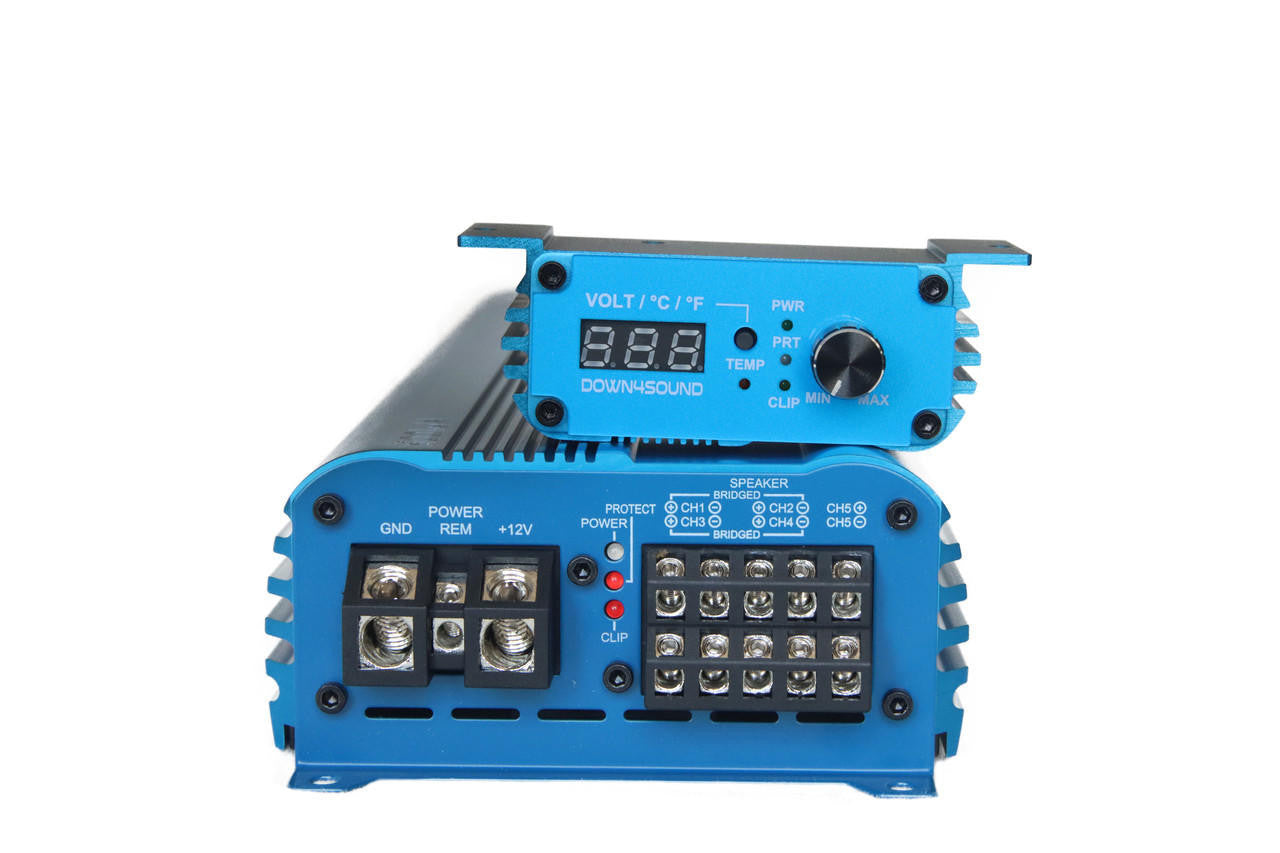 120x4 + 500x1 (MINI MAXX) MM1005 5 channel Amplifier Blue