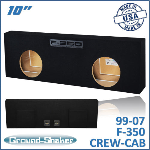 BLACK 10” DUAL SEALED SUB BOX, FITS 99-07 FORD F-350 CREW-CAB