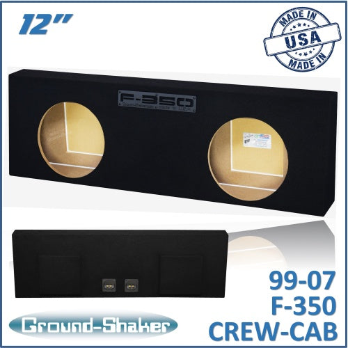 BLACK 12” DUAL SEALED SUB BOX, FITS 99-07 FORD F-350 CREW-CAB
