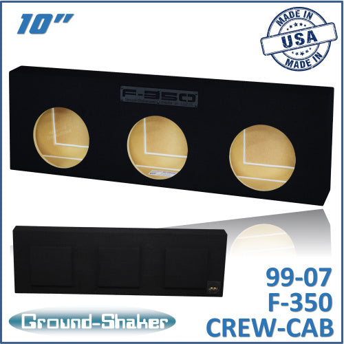 BLACK 10” TRIPLE SEALED SUB BOX, FITS 99-07 FORD F-350 CREW-CAB