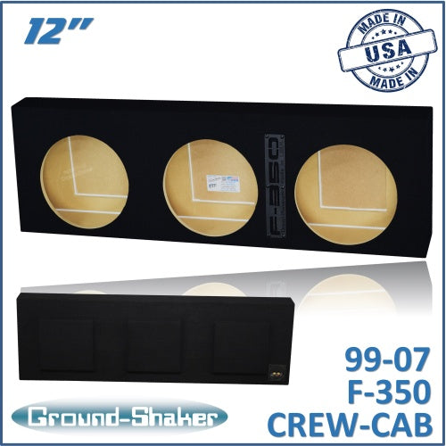 BLACK 12” TRIPLE SEALED SUB BOX, FITS 99-07 FORD F-350 CREW-CAB
