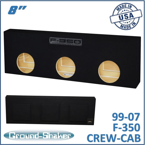 BLACK 8” TRIPLE SEALED SUB BOX, FITS 99-07 FORD F-350 CREW-CAB