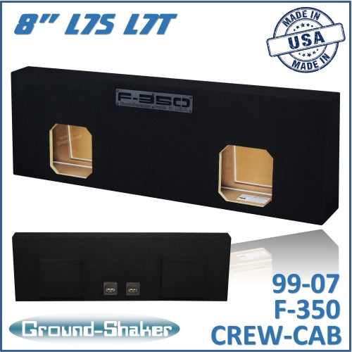 BLACK 8” DUAL SEALED SOLO-BARIC SUB BOX, FITS 99-07 FORD F-350 CREW-CAB