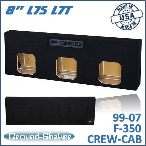 BLACK 8” TRIPLE SEALED SOLO-BARIC SUB BOX, FITS 99-07 FORD F-350 CREW-CAB