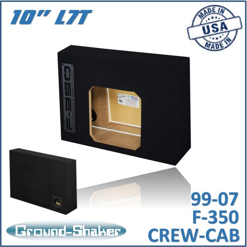 BLACK 10” SINGLE SEALED L7T SUB BOX, FITS 99-07 FORD F-350 CREW-CAB