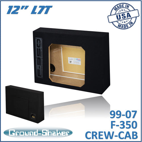 BLACK 12” SINGLE SEALED L7T SUB BOX, FITS 99-07 FORD F-350 CREW-CAB