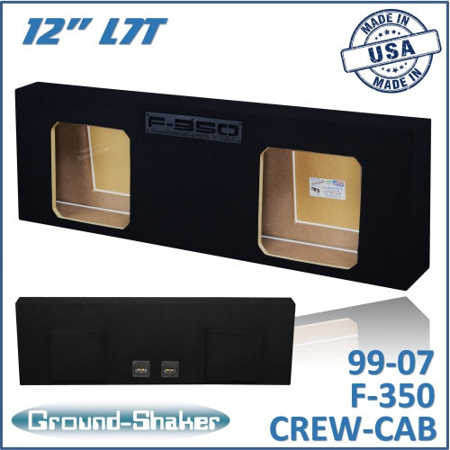 BLACK 12” DUAL SEALED L7T SUB BOX, FITS 99-07 FORD F-350 CREW-CAB