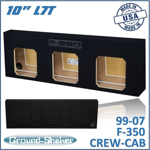 BLACK 10” TRIPLE SEALED L7T SUB BOX, FITS 99-07 FORD F-350 CREW-CAB
