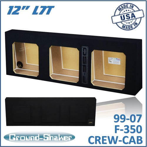 BLACK 12” TRIPLE SEALED L7T SUB BOX, FITS 99-07 FORD F-350 CREW-CAB