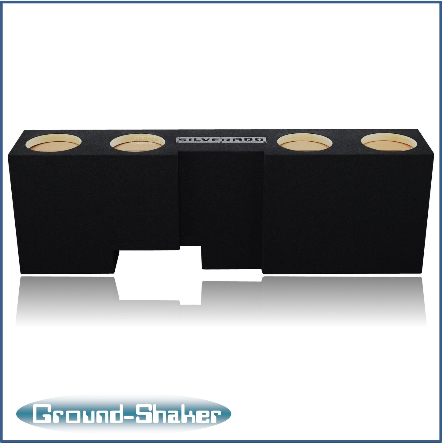BLACK 8" QUAD PORTED SUB BOX, FITS 19-25 CHEVY SILVERADO DOUBLE & CREW-CAB