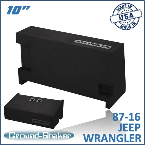 BLACK 10" DUAL SEALED SUB BOX, FITS 87-16 JEEP WRANGLER