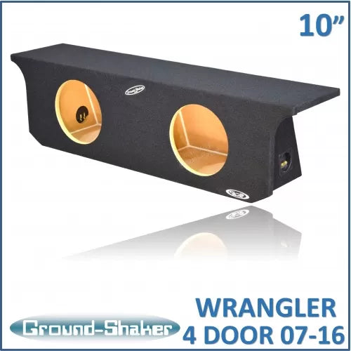 BLACK 10" DUAL SEALED SUB BOX, FITS 07-22 JEEP WRANGLER 4-DOOR