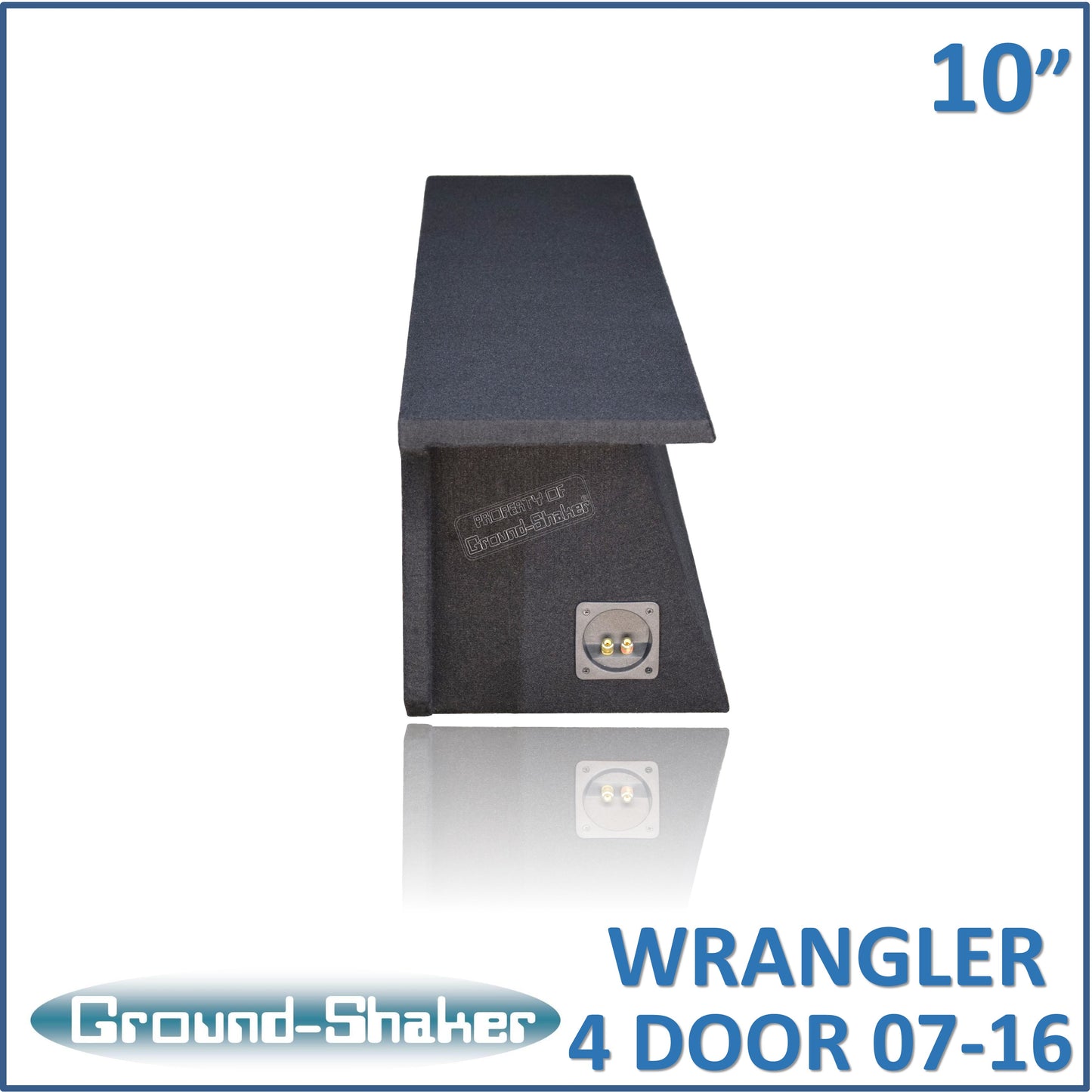 BLACK 10" DUAL SEALED SUB BOX, FITS 07-22 JEEP WRANGLER 4-DOOR