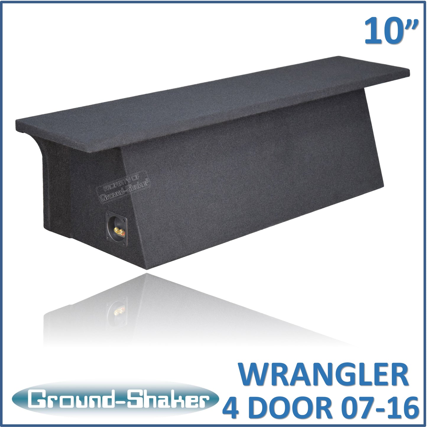 BLACK 10" DUAL SEALED SUB BOX, FITS 07-22 JEEP WRANGLER 4-DOOR