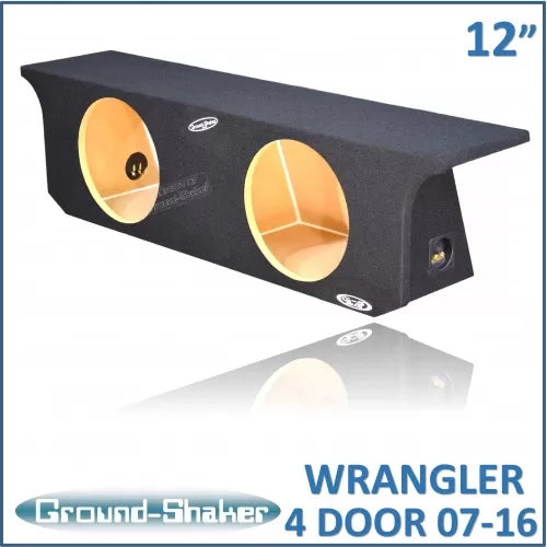 BLACK 12" DUAL SEALED SUB BOX, FITS 07-22 JEEP WRANGLER 4-DOOR