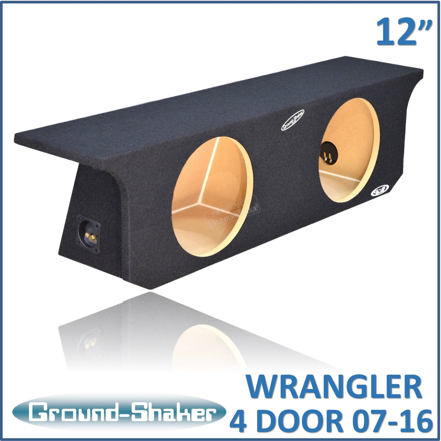 BLACK 12" DUAL SEALED SUB BOX, FITS 07-22 JEEP WRANGLER 4-DOOR
