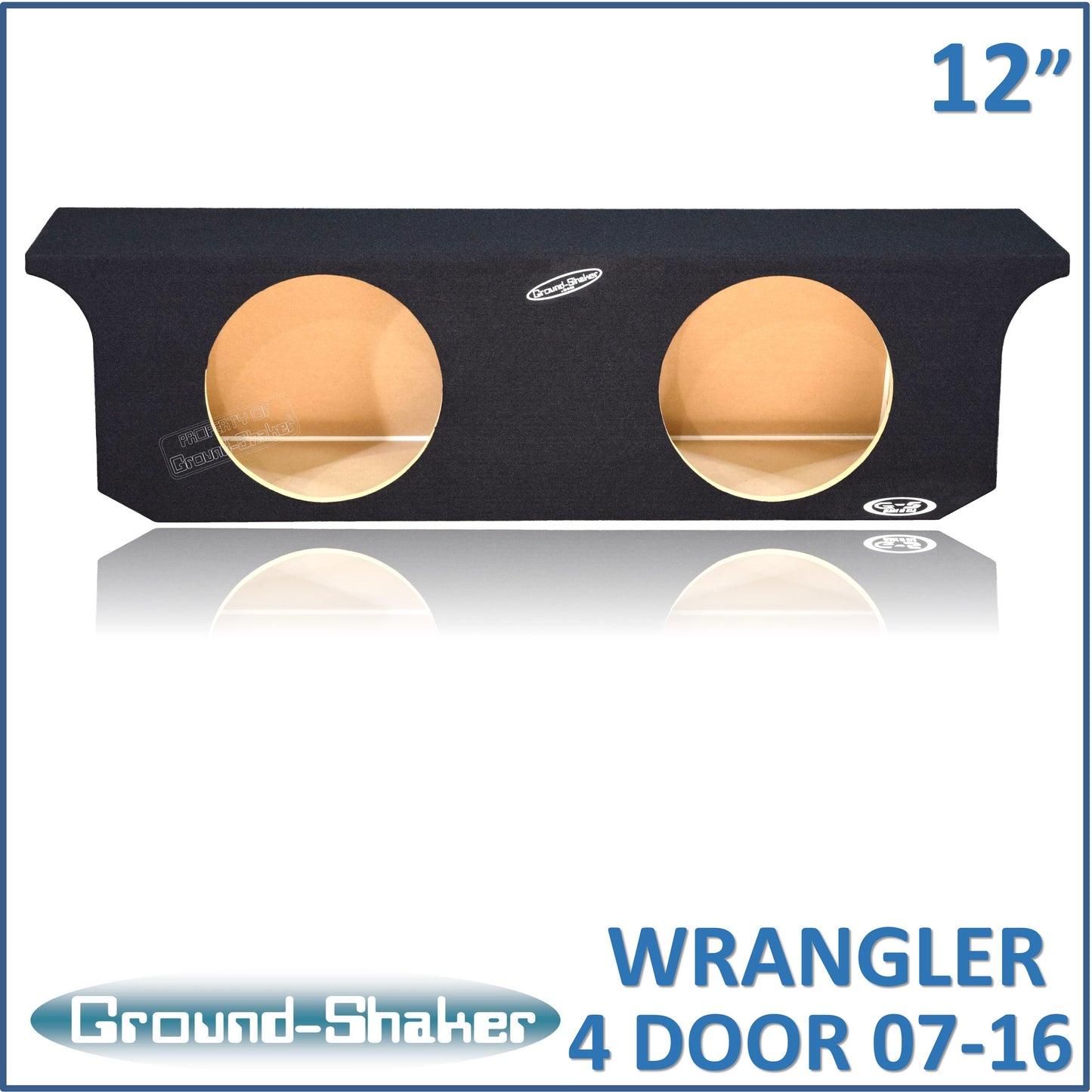 BLACK 12" DUAL SEALED SUB BOX, FITS 07-22 JEEP WRANGLER 4-DOOR