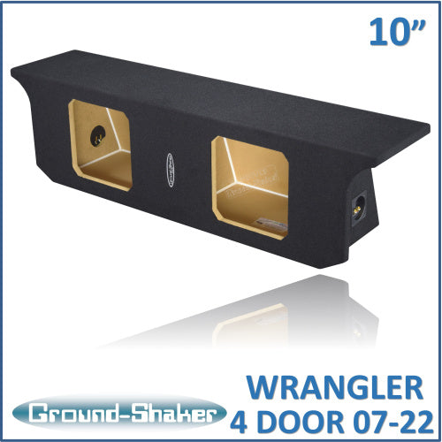 BLACK 10" DUAL SEALED SOLOBARIC SUB BOX, FITS 07-22 JEEP WRANGLER 4-DOOR