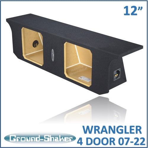 BLACK 12" DUAL SEALED SOLOBARIC SUB BOX, FITS 07-22 JEEP WRANGLER 4-DOOR