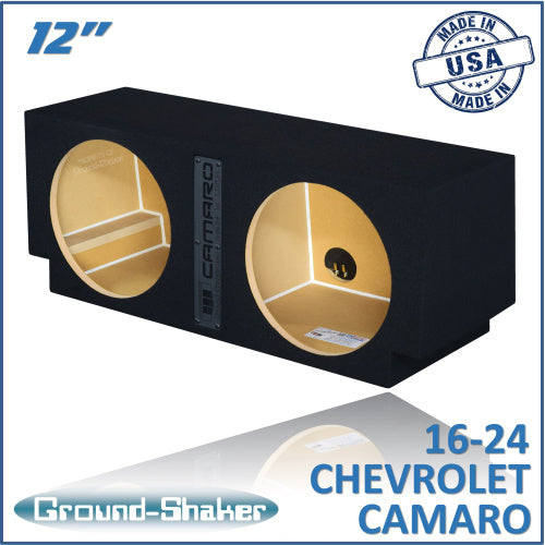 BLACK 12" DUAL SEALED SUB BOX, FITS 16-24 CHEVY CAMARO