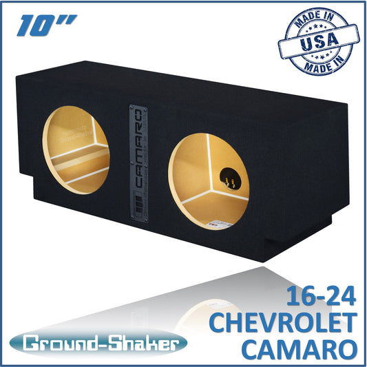 BLACK 10" DUAL SEALED SUB BOX, FITS 16-24 CHEVY CAMARO